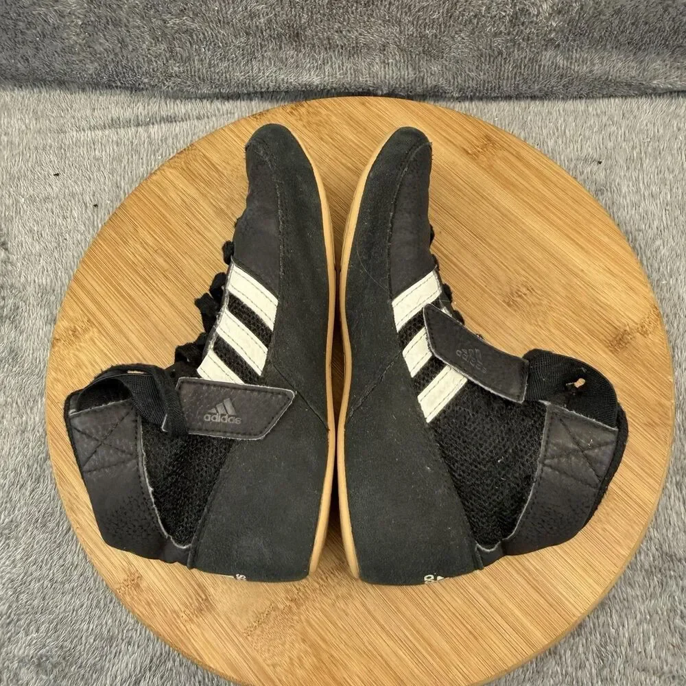 Adidas Wrestling Shoes Boys Size 3.5 Black Mesh Athletic Youth Sneakers AQ3327